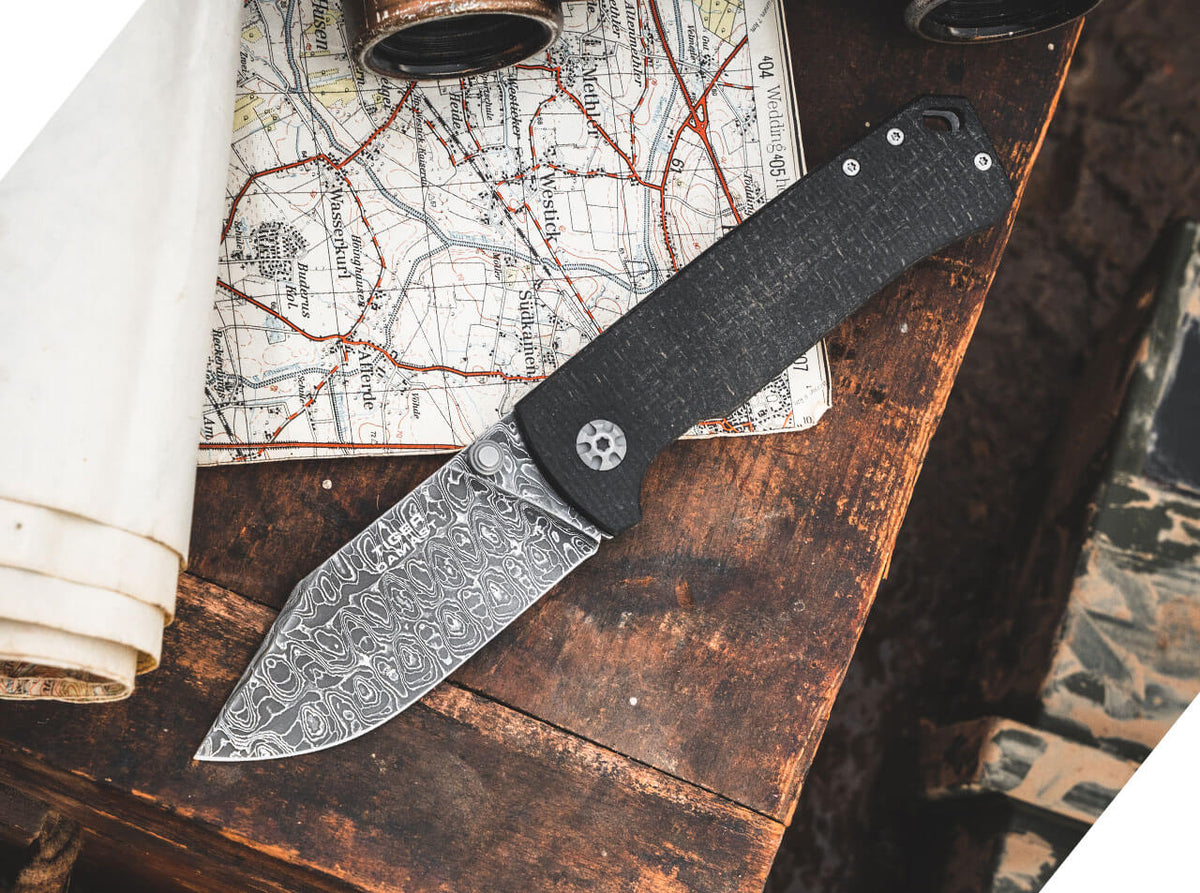 Boker - Tiger-Damast Pocket Knife - 111103DAM