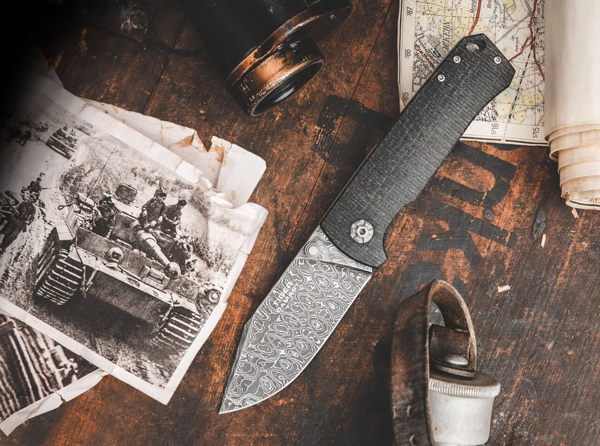 Boker - Tiger-Damast Pocket Knife - 111103DAM
