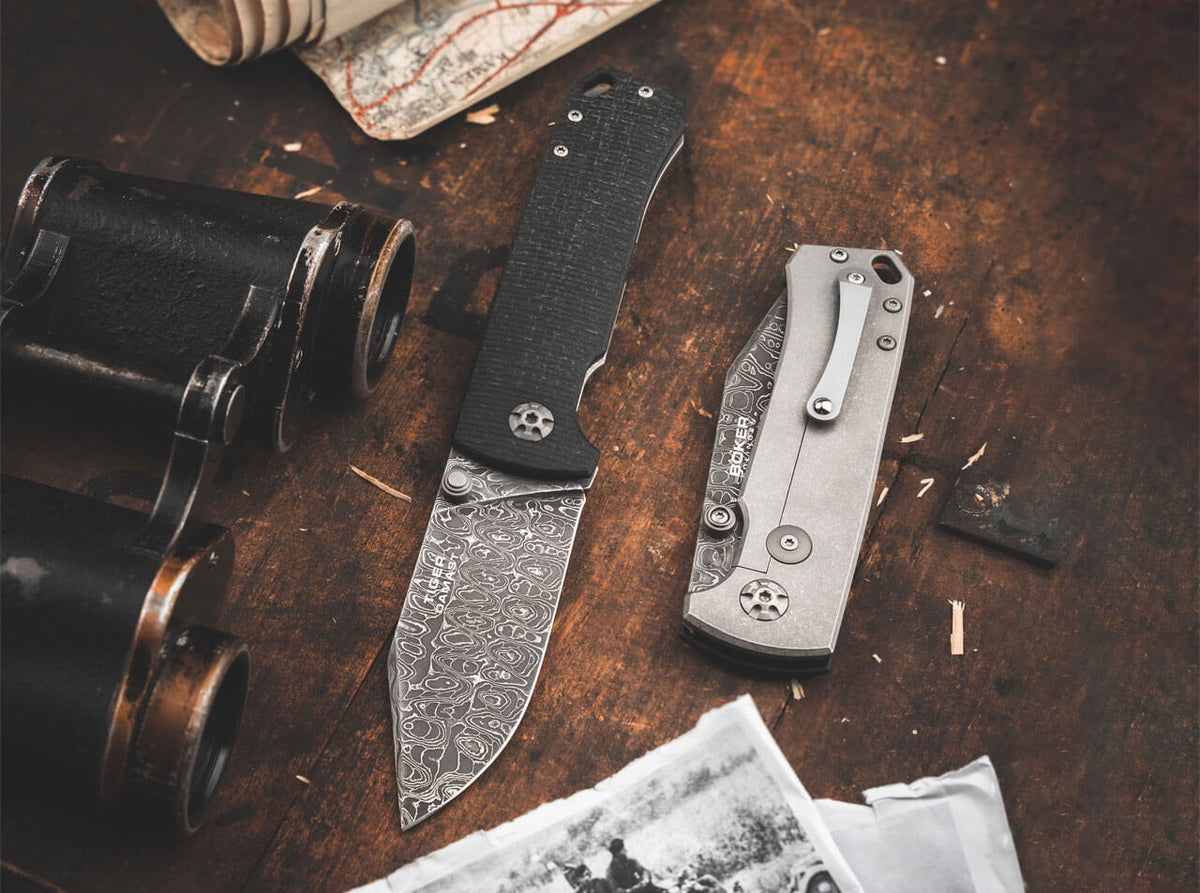Boker - Tiger-Damast Pocket Knife - 111103DAM