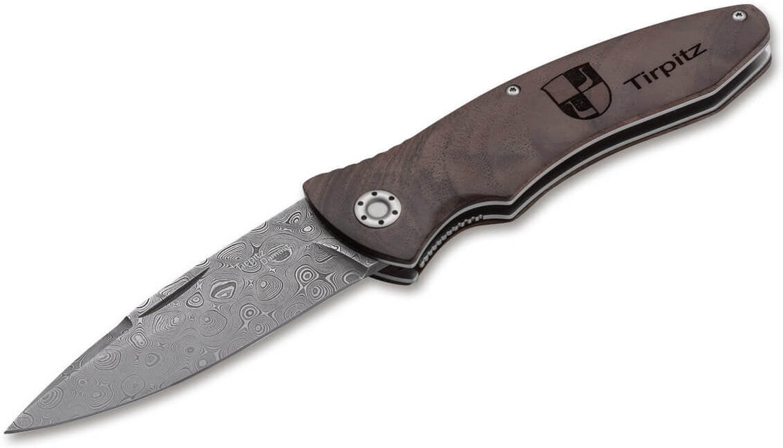Boker - Tirpitz-Damascus Wood 42 Pocket Knife - 110197DAM