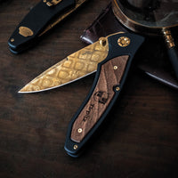 Boker - Tirpitz-Damast Gold Pocket Knife - 110192DAM