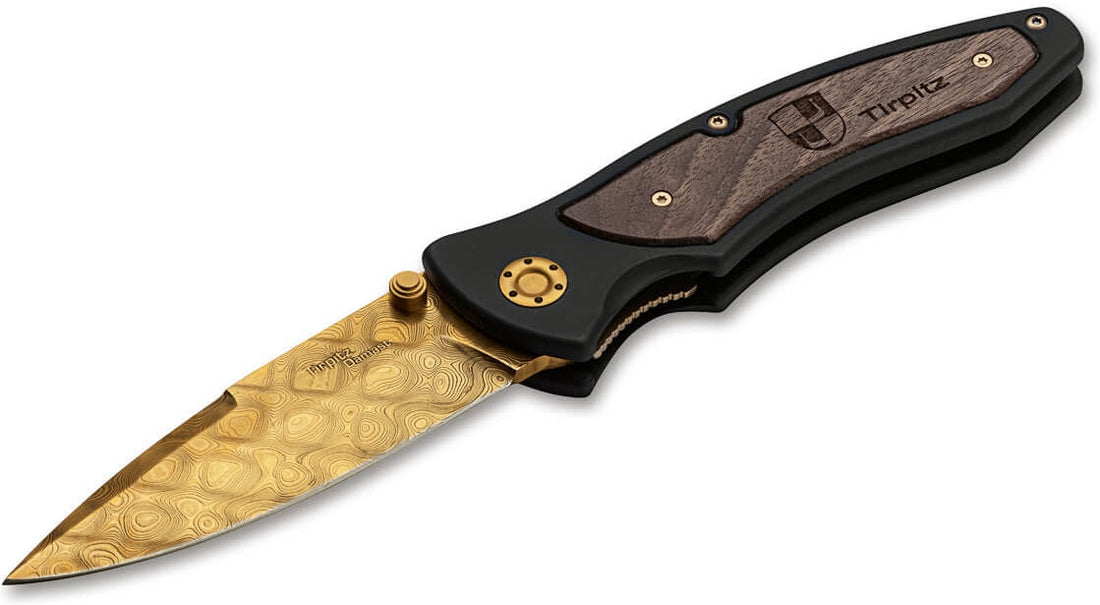 Boker - Tirpitz-Damast Gold Pocket Knife - 110192DAM