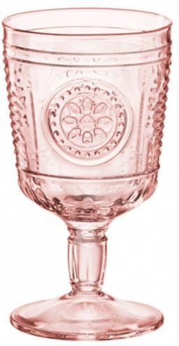 Bormioli Rocco - 10.75oz Romantic Pink Wine Glasses, Pack of 4 - 450335945