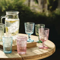 Bormioli Rocco - 10.75oz Romantic Pink Wine Glasses, Pack of 4 - 450335945