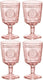 Bormioli Rocco - 10.75oz Romantic Pink Wine Glasses, Pack of 4 - 450335945