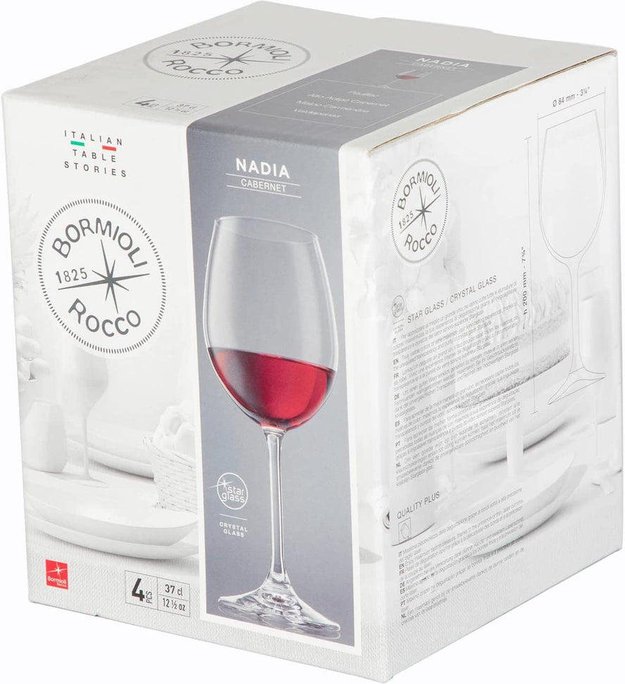 Bormioli Rocco - 12.5oz Nadia Cabernet Glasses, Pack of 4 - 450166870