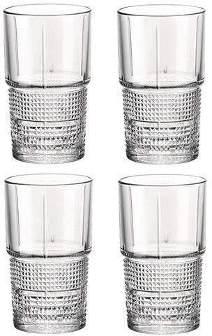 Bormioli Rocco - 13.75 oz Bartender Novecento High Ball Glasses, Pack of 4 - 450122115