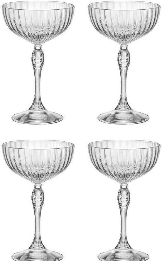 Bormioli Rocco - 7.75oz America '20s Cocktail Glasses, Pack of 4 - 450122137