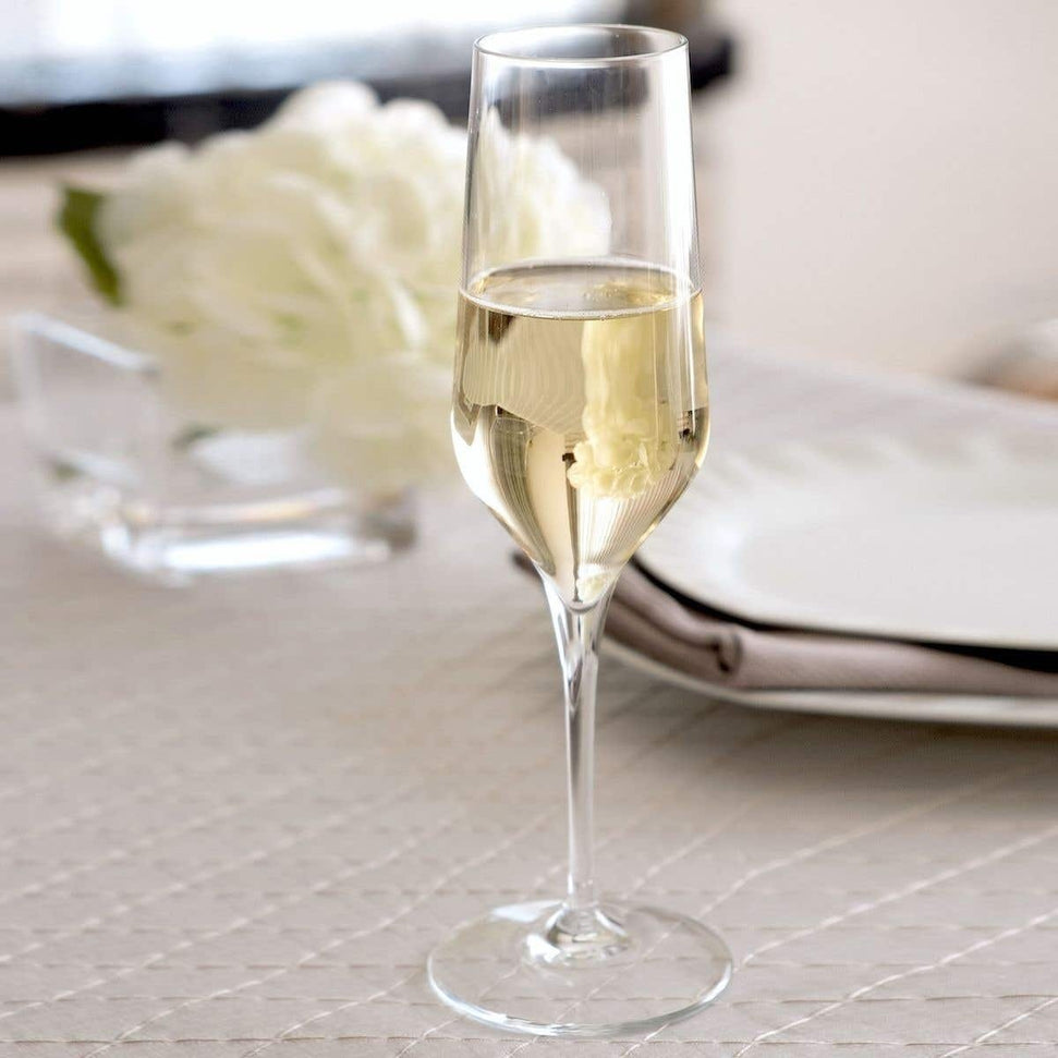 Bormioli Rocco - 7.75oz Electra Champagne Flutes, Pack of 6 - 4501923436