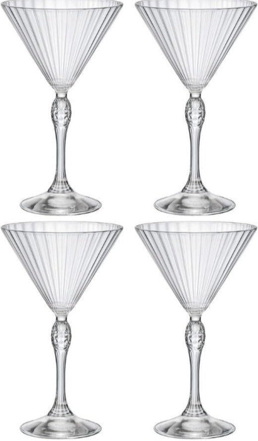 Bormioli Rocco - 8.5oz America '20s Martini Glasses, Pack of 4 - 450122142