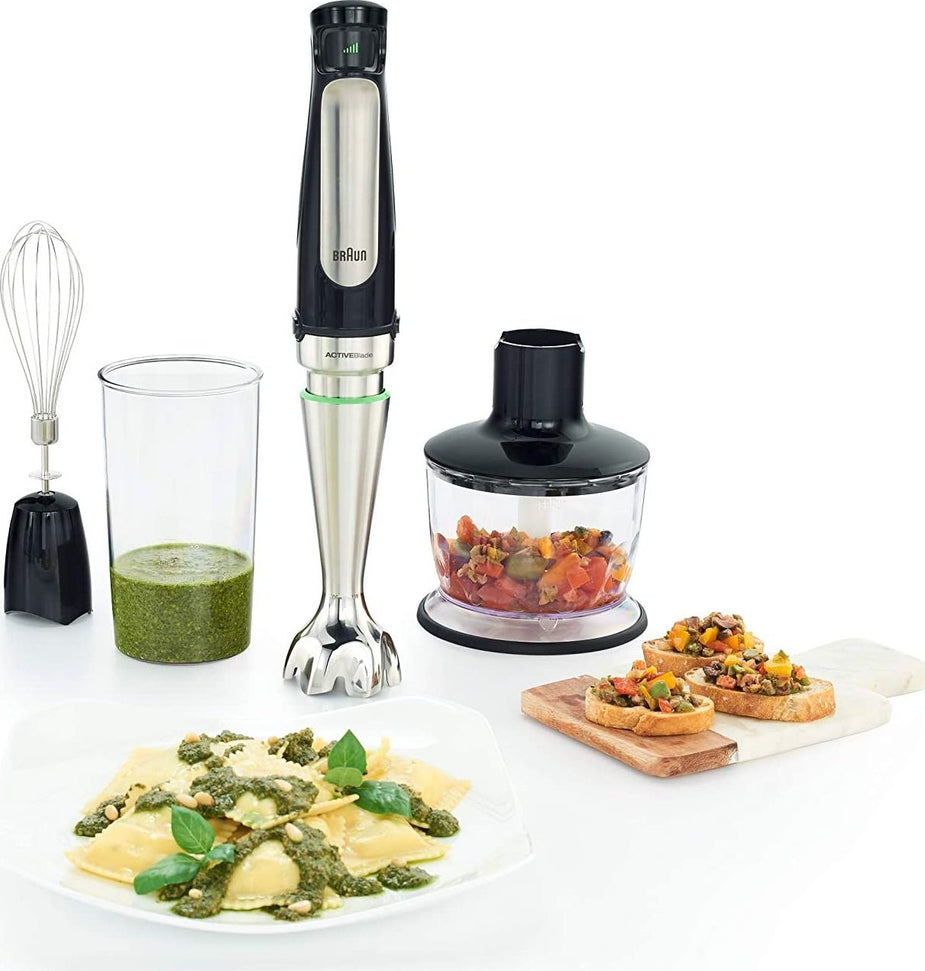 Braun - MultiQuick Immersion Hand Blender with 2-Cup Food Processor/Whisk/Beaker - MQ7035