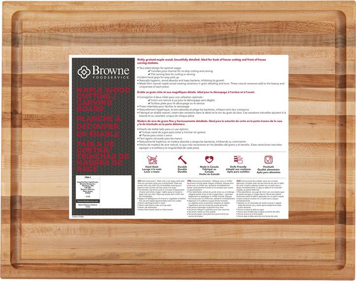 Browne - 16" x 12" Maple Wood Carving/Cutting Board - 573616