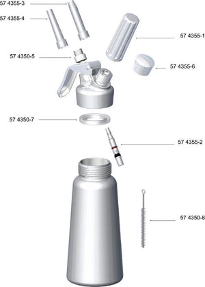 Browne - 1L Cream Whipper Bottle For 574356 Stainless Steel Whipper - 574356-10