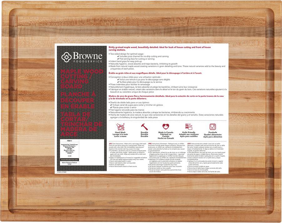 Browne - 20" x 16" Maple Wood Carving/Cutting Board - 573620