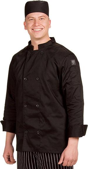 Chef Revival - Basic Cooks Jacket Black with Chef Logo Buttons Extra Large - J061BK-XL - DISCONTINUED