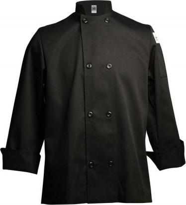 Chef Revival - Basic Cooks Jacket Black with Chef Logo Buttons Large - J061BK-L