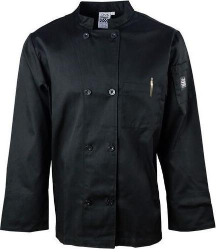 Chef Revival - Basic Cooks Jacket Black with Chest Pocket Large - J071BK-L