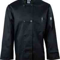Chef Revival - Basic Cooks Jacket Black with Chest Pocket Large - J071BK-L