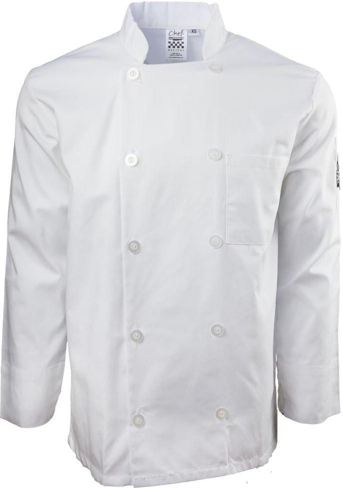 Chef Revival - Basic Cooks Jacket White with Chest Pocket Large - J100-L - DISCONTINUED