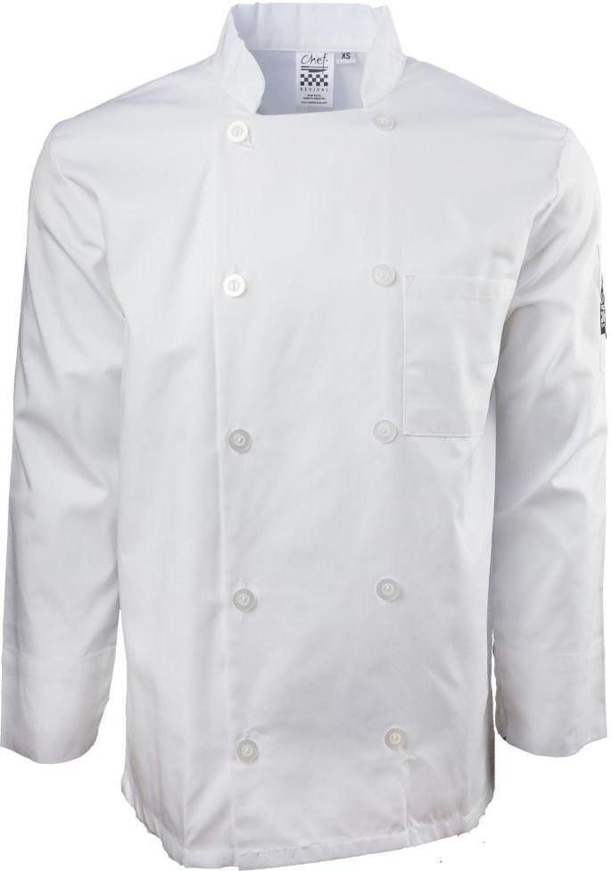 Chef Revival - Basic Cooks Jacket White with Chest Pocket Large - J100-L