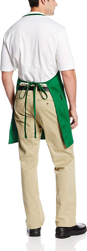 Chef Revival - Bib Apron Full Length with Adjustable Strap & 3 Pockets Kelly Green - 601BAO-3-GN