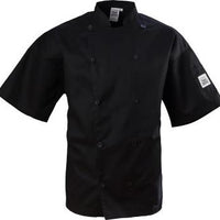 Chef Revival - Black Traditional Chef Jacket with Short Sleeves Medium - J045BK-M