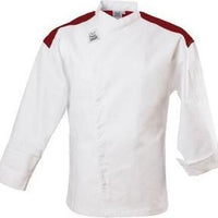 Chef Revival - White Metro Chef Jacket with Red Yoke Small - J027RD-S - DISCONTINUED