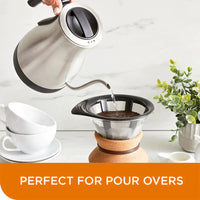 Chef's Choice - 1 L Cordless Electric Gooseneck Kettle Stainless - KTCC1LSS13