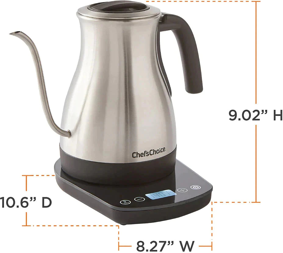 Chef's Choice - 1 L Cordless Electric Gooseneck Kettle Stainless - KTCC1LSS13