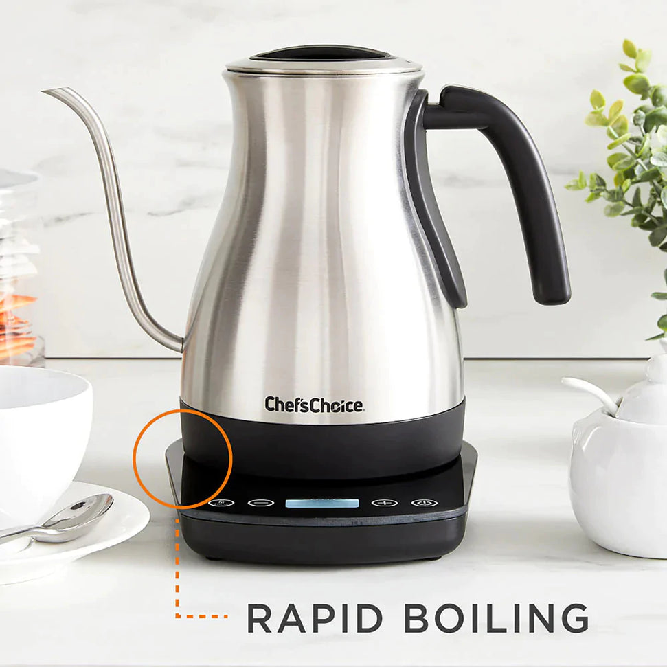 Chef's Choice - 1 L Cordless Electric Gooseneck Kettle Stainless - KTCC1LSS13