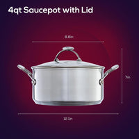 Circulon - 4 QT SteelShield S-Series Nonstick Saucepan with Lid - 70053