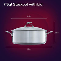 Circulon - 7.5 QT SteelShield S-Series Nonstick Stockpot with Lid - 70054