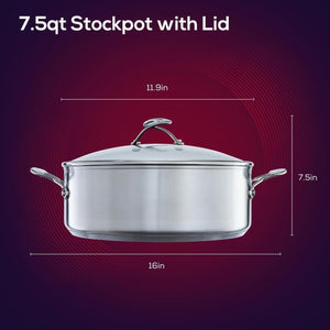 Circulon - 7.5 QT SteelShield S-Series Nonstick Stockpot with Lid - 70054