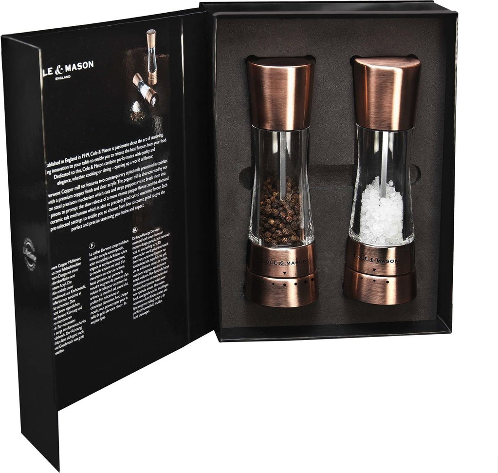 Cole & Mason - Derwent Acrylic & Copper Salt & Pepper Mill Gift Set - H59418GU