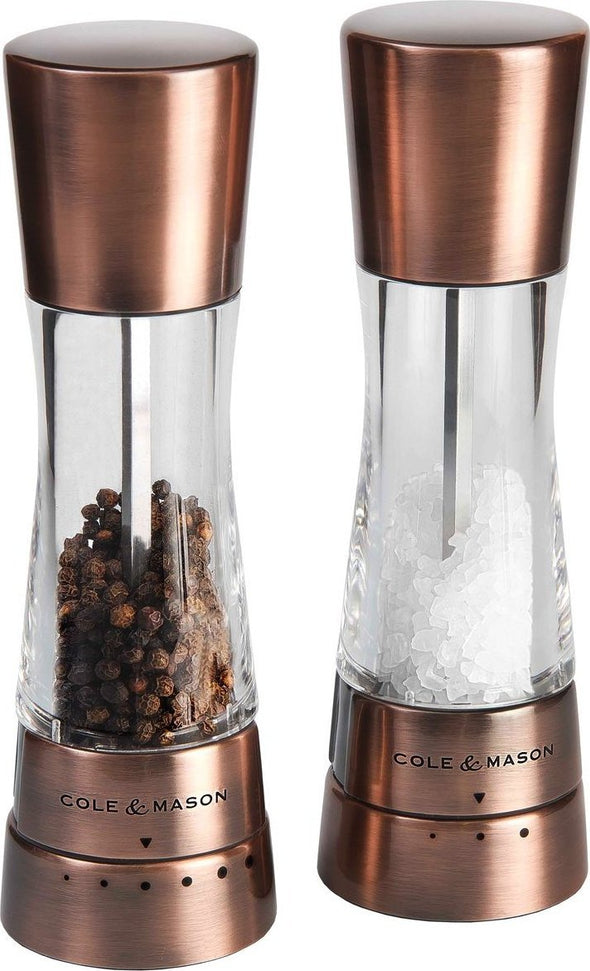 Cole & Mason - Derwent Acrylic & Copper Salt & Pepper Mill Gift Set - H59418GU