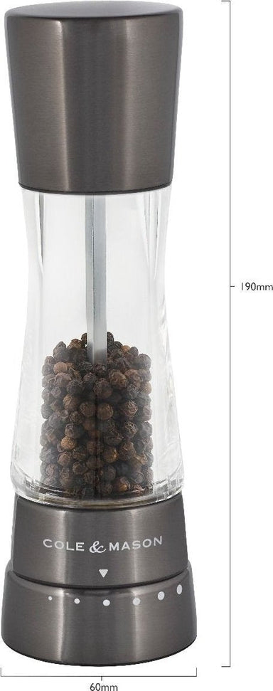 Cole & Mason - Derwent Acrylic & Gun Metal Pepper Mill - H59421GU
