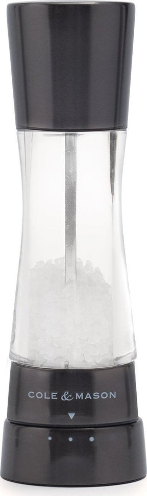 Cole & Mason - Derwent Acrylic & Gun Metal Salt Mill - H59422GU