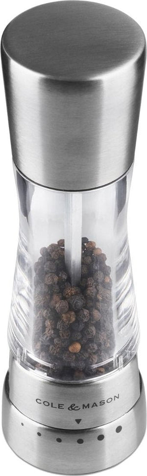 Cole & Mason - Derwent Acrylic & Stainless Steel Pepper Mill - H59401G