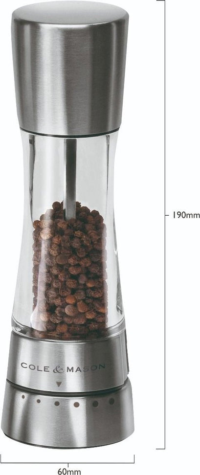 Cole & Mason - Derwent Acrylic & Stainless Steel Pepper Mill - H59401G