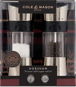 Cole & Mason - Horsham Chrome Precision Acrylic Salt & Pepper Mill Set - H321845U