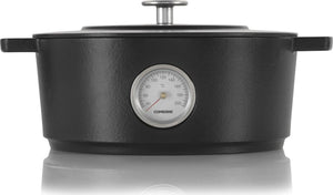 Combekk - Dark Grey 6L Rails Edition Cast Iron Dutch Oven With Thermometer - 75100128DG