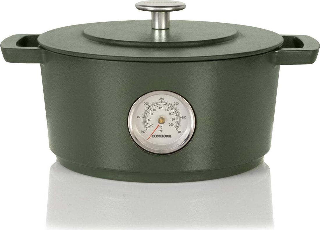 Combekk - Green 4L Rails Edition Cast Iron Dutch Oven With Thermometer - 75100124GR - DISCONTINUED