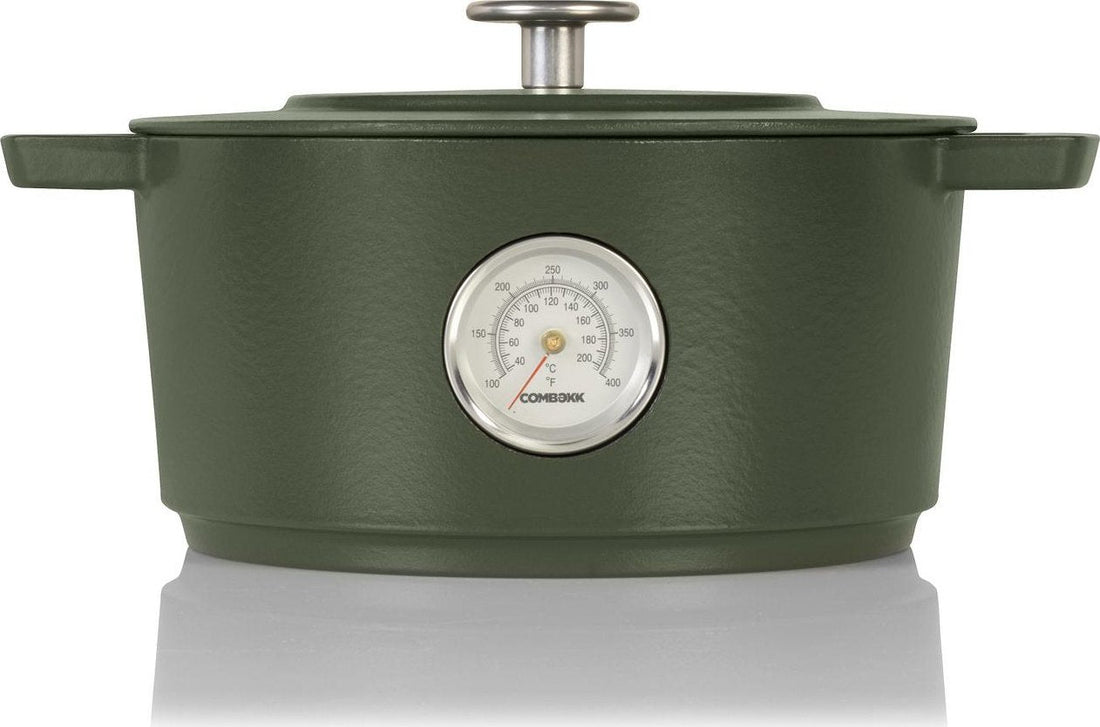 Combekk - Green 4L Rails Edition Cast Iron Dutch Oven With Thermometer - 75100124GR - DISCONTINUED
