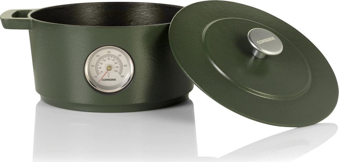 Combekk - Green 4L Rails Edition Cast Iron Dutch Oven With Thermometer - 75100124GR - DISCONTINUED