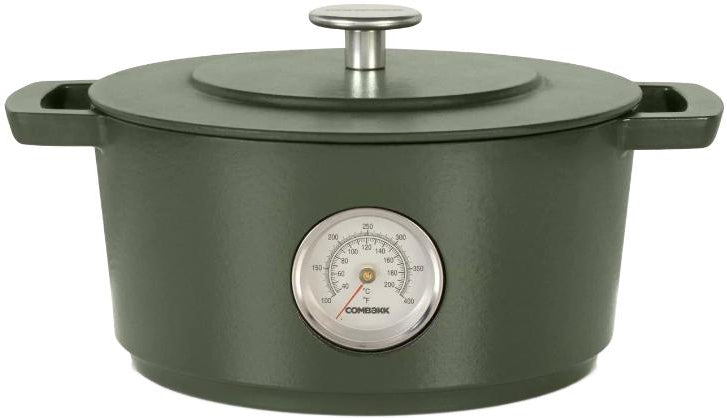 Combekk - Green 4L Rails Edition Cast Iron Dutch Oven With Thermometer - 75100124GR - DISCONTINUED