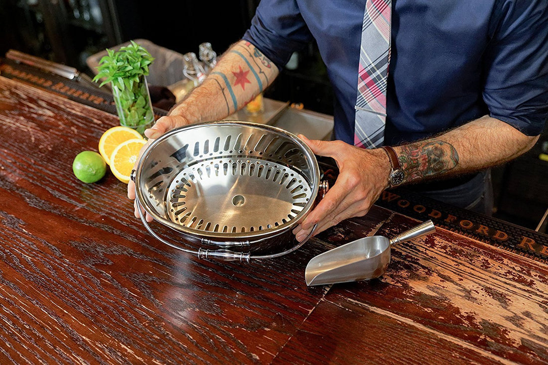 Crafthouse - 12" x 5.25" Stainless Steel Oval Ice Bucket With Lid - CRFTHS.5.3013 - DISCONTINUED