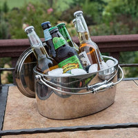 Crafthouse - 12" x 5.25" Stainless Steel Oval Ice Bucket With Lid - CRFTHS.5.3013 - DISCONTINUED