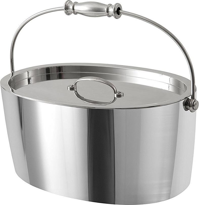 Crafthouse - 12" x 5.25" Stainless Steel Oval Ice Bucket With Lid - CRFTHS.5.3013 - DISCONTINUED