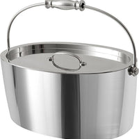 Crafthouse - 12" x 5.25" Stainless Steel Oval Ice Bucket With Lid - CRFTHS.5.3013 - DISCONTINUED