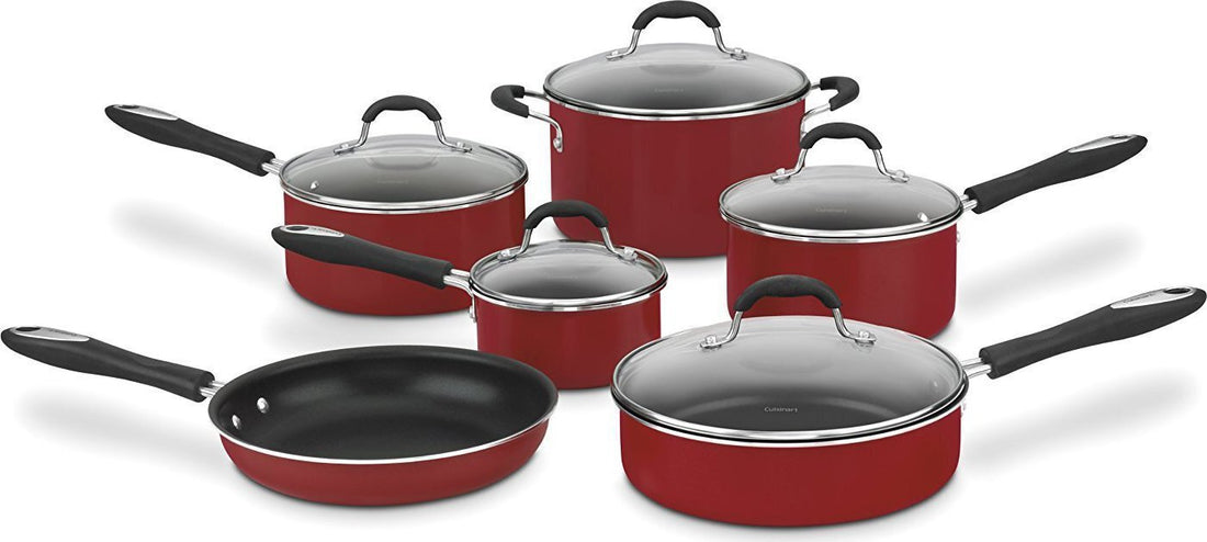 Cuisinart - 11 PC Advantage Red Non-Stick Aluminum Cookware Set - 55-11RC